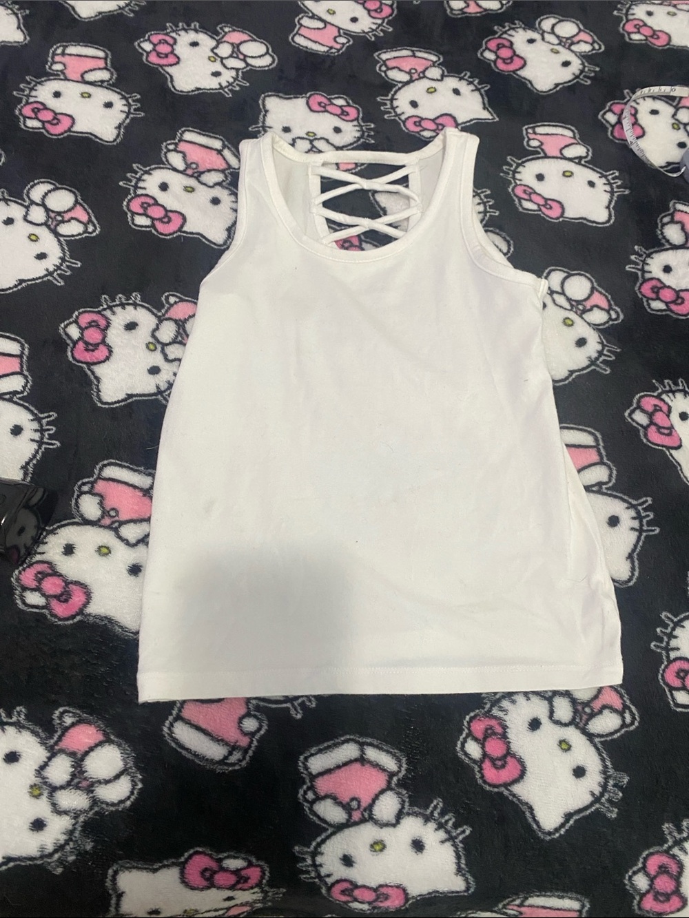 Old Navy White Girls' Crisscross Back Tank Top
